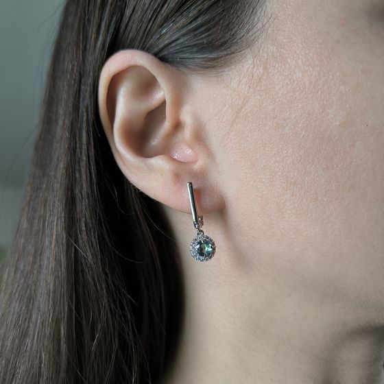 Серебряные серьги с мистик топазом 1.23ct