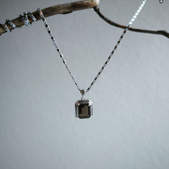 Серебряная подвеска с раухтопазом (дымчатым кварцем) 2.988ct