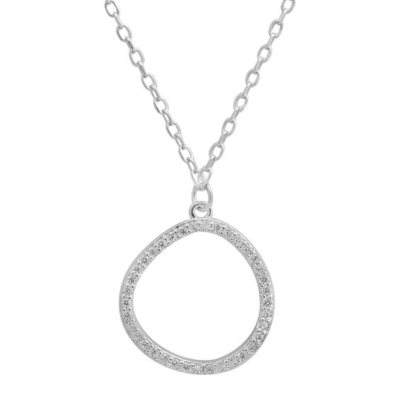 Silver necklace with phianites