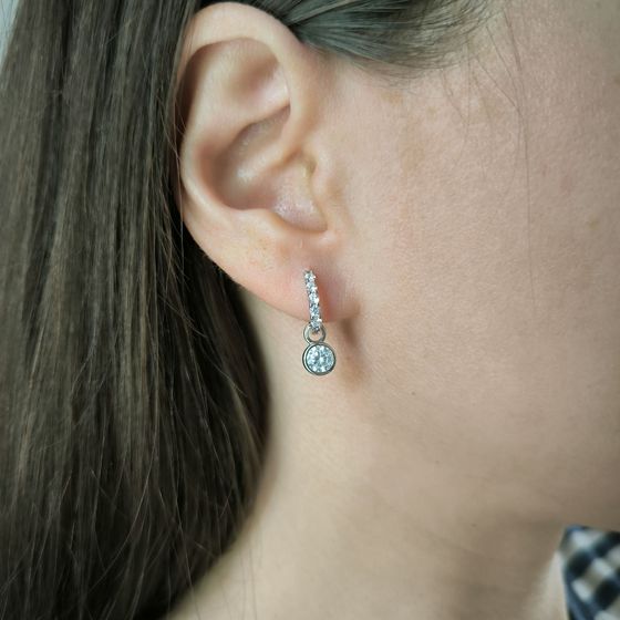 Срібні сережки з фіанітами