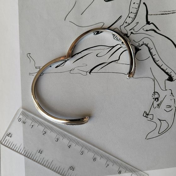 Silver bracelet with phianites