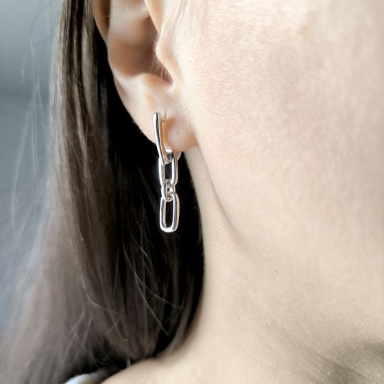Silver earrings without stones