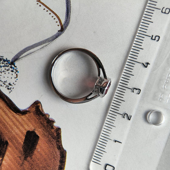 Silver ring with nano garnet 0.9ct