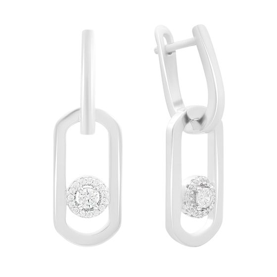 Silver earrings with Phianites