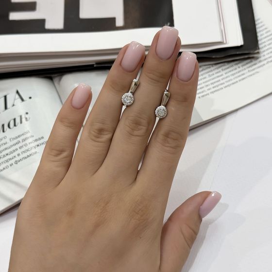 Silver Earrings with Fianites