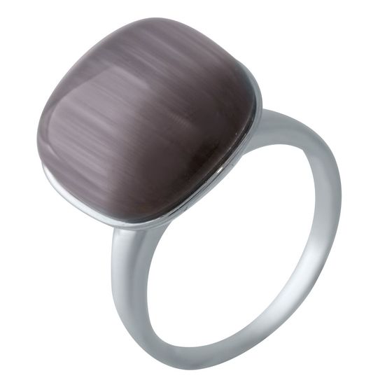 Silver cat's eye ring