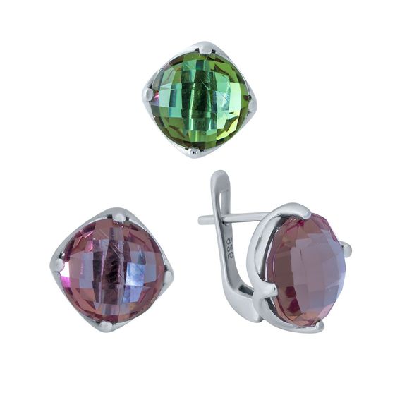 Серебряные серьги с султанитом 5.575ct