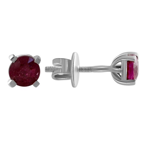 Серебряные серьги с рубином 1.393ct