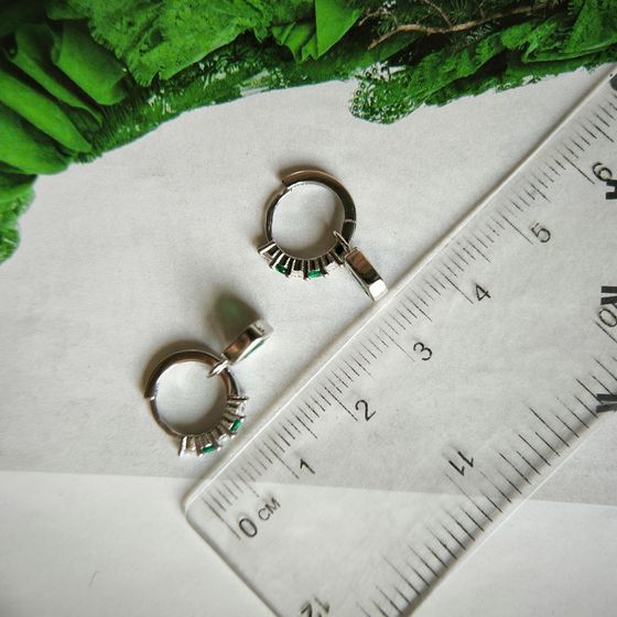 Срібні сережки з фіанітами