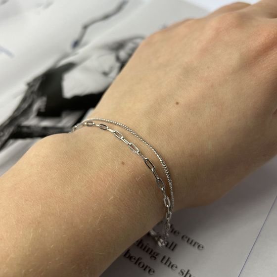 Silver bracelet without stones