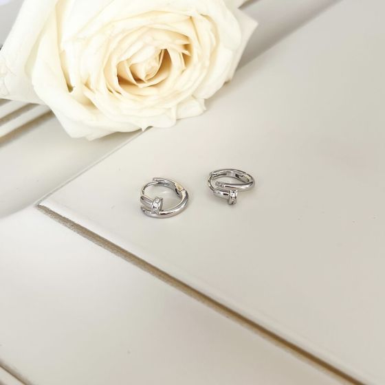 Silver Earrings with Fianites