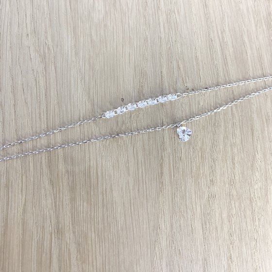 Silver bracelet with phianites