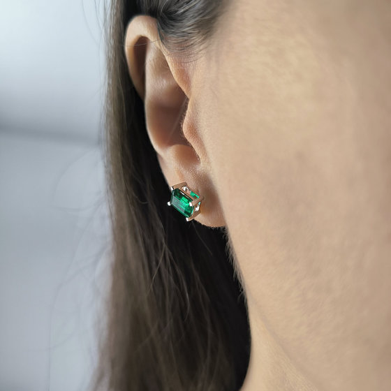 Срібні сережки з смарагдом nano 1.7ct