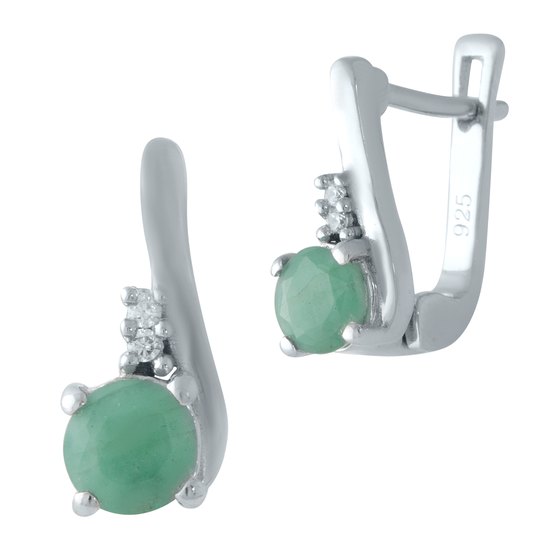 Срібні сережки зі смарагдом 1,051 карата
