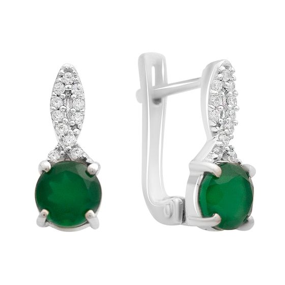 Срібні сережки з агатом 1,709 карата