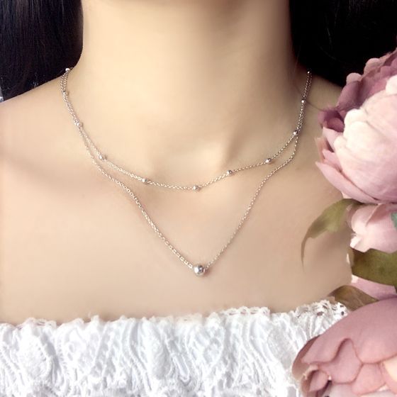 Silver necklace without stones