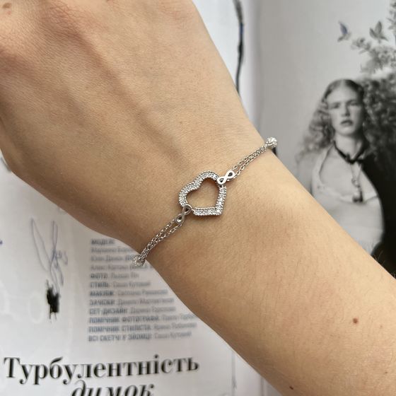 Silver bracelet with phianites