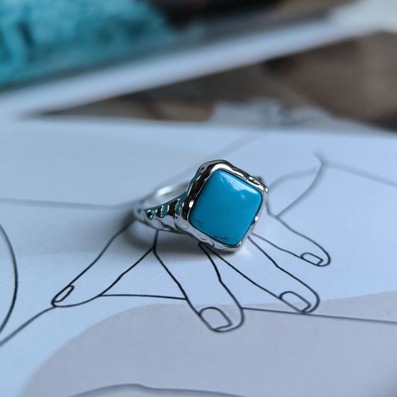 Silver ring with turquoise