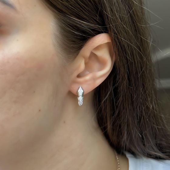 Срібні сережки з фіанітами