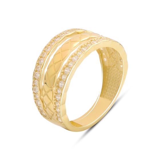 Gold ring with 0.5ct phianites