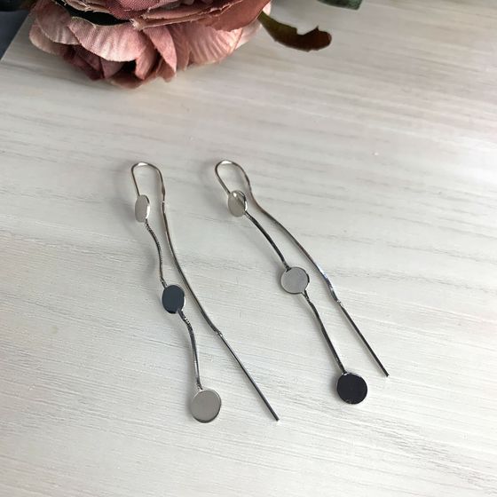 Silver earrings without stones