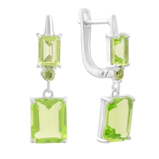 Серебряные серьги с хризолітом 7.54ct