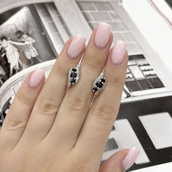 Срібні сережки з сапфіром 1.65ct