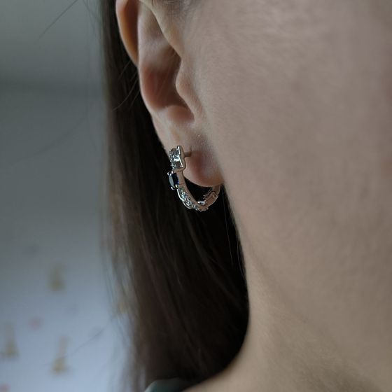 Срібні сережки з сапфіром nano 0.638ct