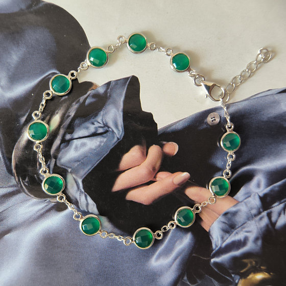 Серебряный браслет с агатом 5.665ct