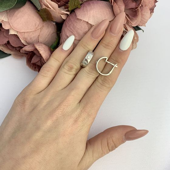 Срібні сережки з фіанітами