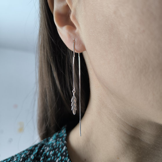 Срібло сережки без каменів