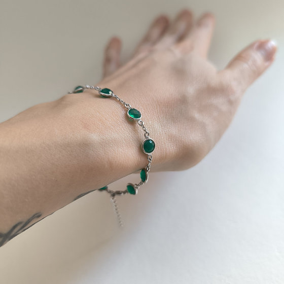 Серебряный браслет с агатом 5.665ct