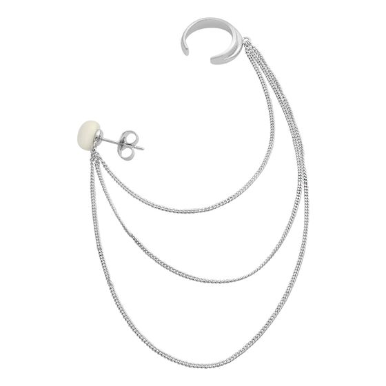 Silver Earrings with Pearls