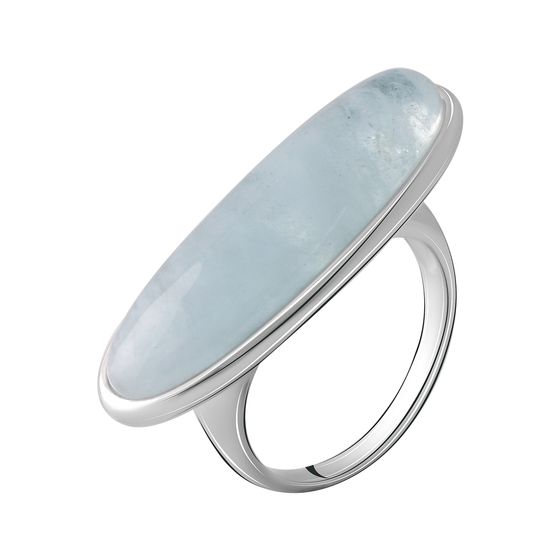 Серебряное кольцо с аквамарином, ониксом