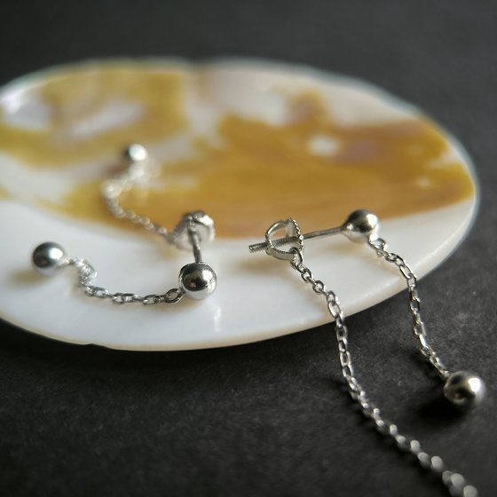 Silver earrings without stones