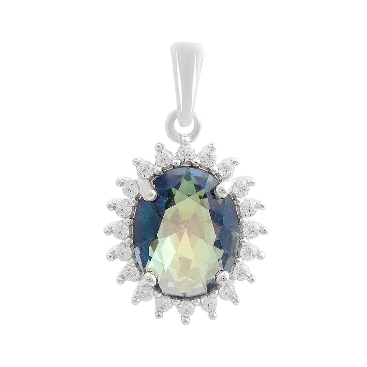 Silver pendant with mystic topaz 2.113ct