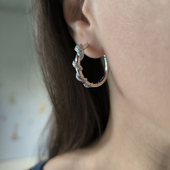 Срібні сережки з фіанітами