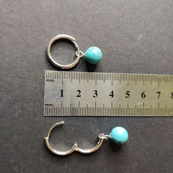 Срібні сережки з бірюзою