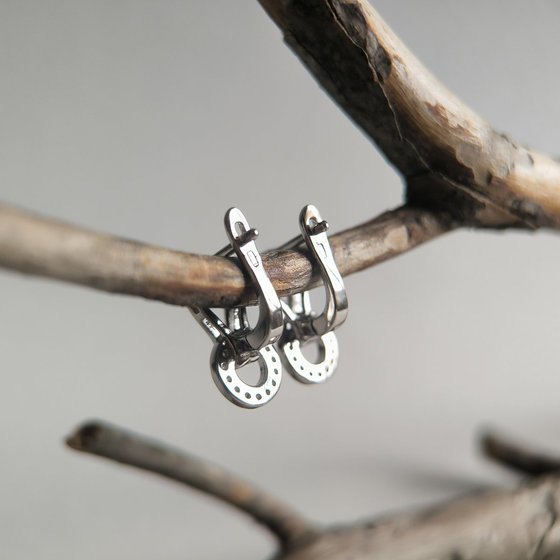 Silver earrings with cubic zirconia