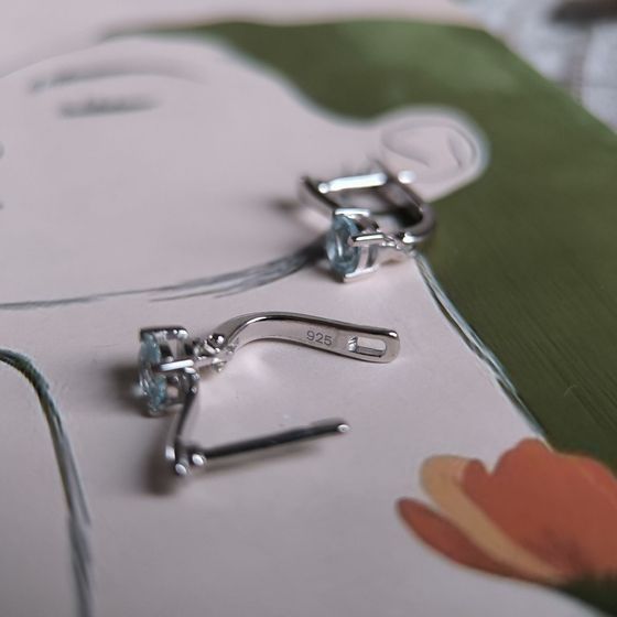 Серебряные серьги с топазом 1.21ct