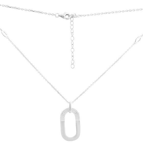 Silver necklace with phianites