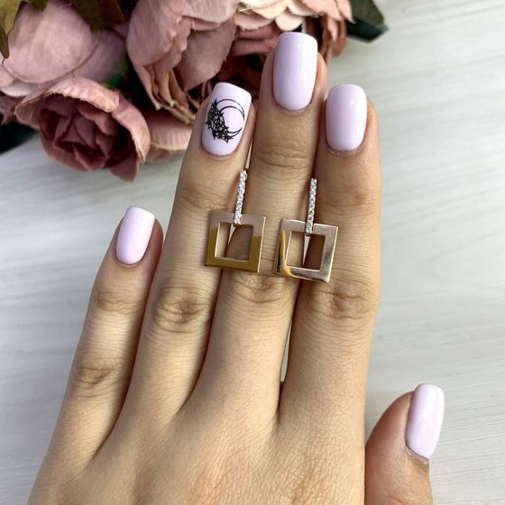 Золотые серьги с фианитами