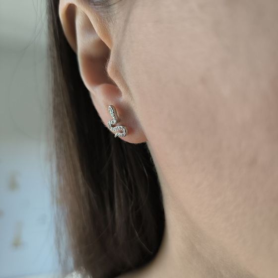 Срібні сережки з фіанітами