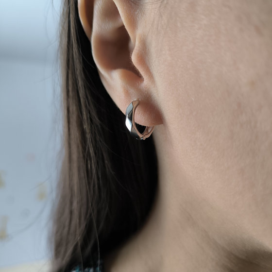 Silver earrings without stones