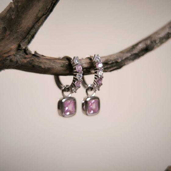 Silver Earrings with Fianites