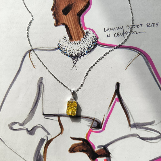 Silver necklace with cubic zirconia