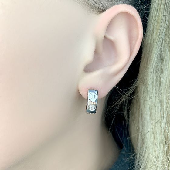 Срібні сережки з фіанітами