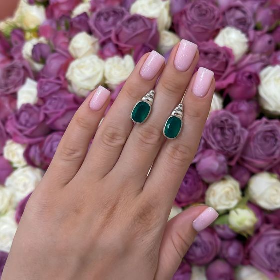 Серебряные серьги с агатом 6.519ct