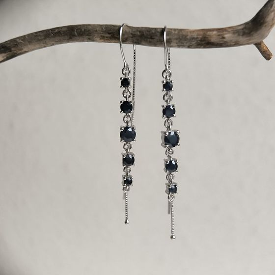 Срібні сережки з сапфіром 3.285ct