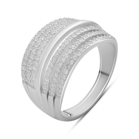 Серебряное кольцо с фианитами